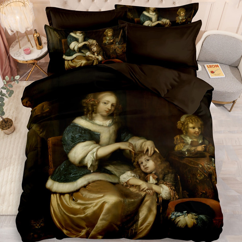 Ensemble de draps de lit imprimé numérique 130gsm (vintage / fleur / gradient / dessin animé / totem）