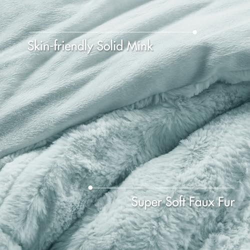 Ensemble de housse de couette en fausse fourrure, ensemble de literie en peluche ultra douce avec Texture nervurée, ensemble de housse de couette de luxe confortable