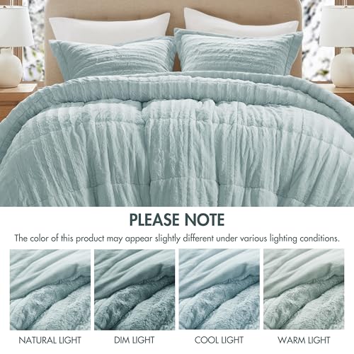 Ensemble de housse de couette en fausse fourrure, ensemble de literie en peluche ultra douce avec Texture nervurée, ensemble de housse de couette de luxe confortable