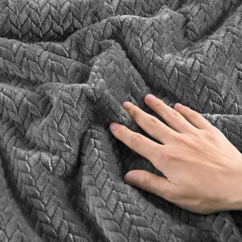 Ensemble d'édredon réversible en flanelle tricotée et en velours – Ensemble de literie 3 pièces à texture de feuille 3D