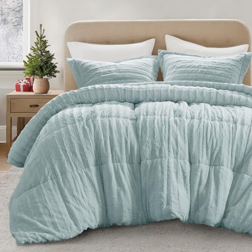 Ensemble de housse de couette en fausse fourrure, ensemble de literie en peluche ultra douce avec Texture nervurée, ensemble de housse de couette de luxe confortable