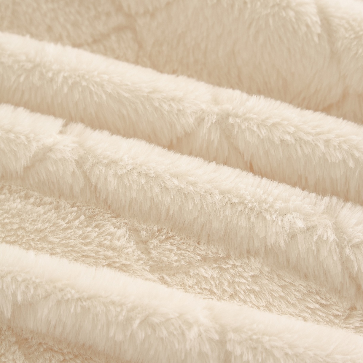 Parure de lit 3 pièces en fausse fourrure de lapin et velours de lait à carreaux – Parure de lit 3 pièces en jacquard doux